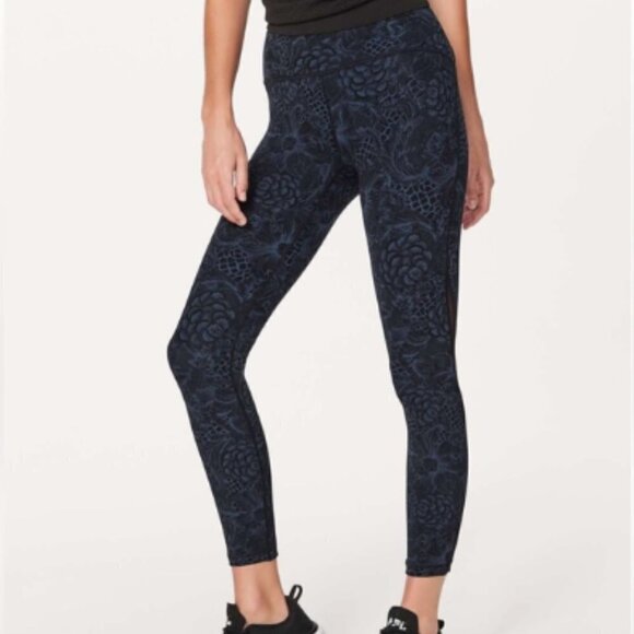 Lululemon Train Times 7/8 Pant Tight Nouveau Mach Blue Black size 4 W5AOQS - Picture 2 of 9